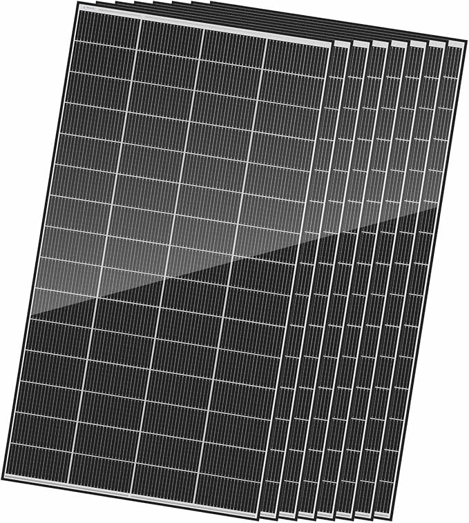 Renogy 320 Watts Solar Panels 8PCS 12V/24V N-Type 18BB Solar Panel Monocrystalline Total 2560W On/Off Grid Application Over 1000 Watt Solar Panel 25% High Efficiency for Homes Roof RV Boat Black