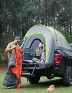 JOYTUTUS Pickup Truck Tent 5ft 2.0, Waterproof PU2000mm Double Layer for 2 Person, Portable Truck Bed Tent with Rainfly, Green, Aluminum Pole