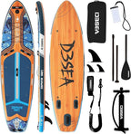11 ft Extra Wide Inflatable Paddle Board with Accessories, Stand Up Paddleboard for 2 Person, All Around SUP Board for Adults, Fishing, Yoga