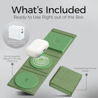 3-in-1 Magnetic Wireless Charging Station for Multiple Apple Devices – Foldable Travel Charger for iPhone 16/15/14/13/Pro/Max, Apple Watch, AirPods 4/3/2/Pro – 20W Dual Power Adapter Included