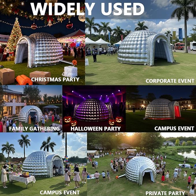 SAYOK Outdoor Portable Inflatable Igloo Dome Tent with Led Light for Party Wedding Event Camping