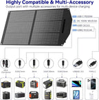 MARBERO 100W Portable Solar Panel 100 Watt Foldable Solar Panel Charger for Power Station, USB/DC Devices 18V Output(10 Connectors) >23% High Efficiency IP68 Waterproof for Camping Outdoor RV Cloudy