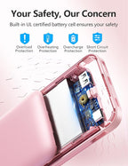 Portable Charger Power Bank with Built-in Cable & AC Plug, 10000mAh Fast USB-C Charger, Slim Mini Battery for iPhone 16/15/14/13/Pro/Max & All USB-C Devices