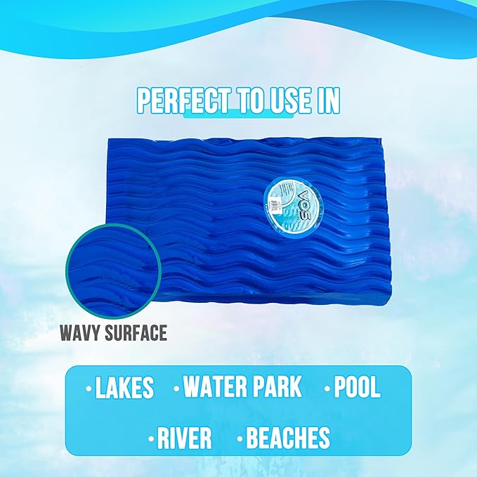 VOS Waterproof Pillow, Lightweight and Comfortable Outdoor Pillows for Beach, Pool, Hiking, Backpacking, Camping, Hunting and Fishing (Blue Rectangle)