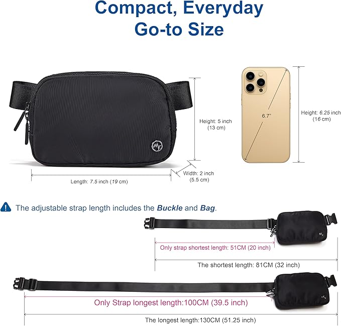 Pander Two Way Zipper Fanny Pack Nylon Everywhere Belt Bag for Women, Water Repellent Waist Packs, Crossbody Bags with Adjustable Strap (Mono Pink).