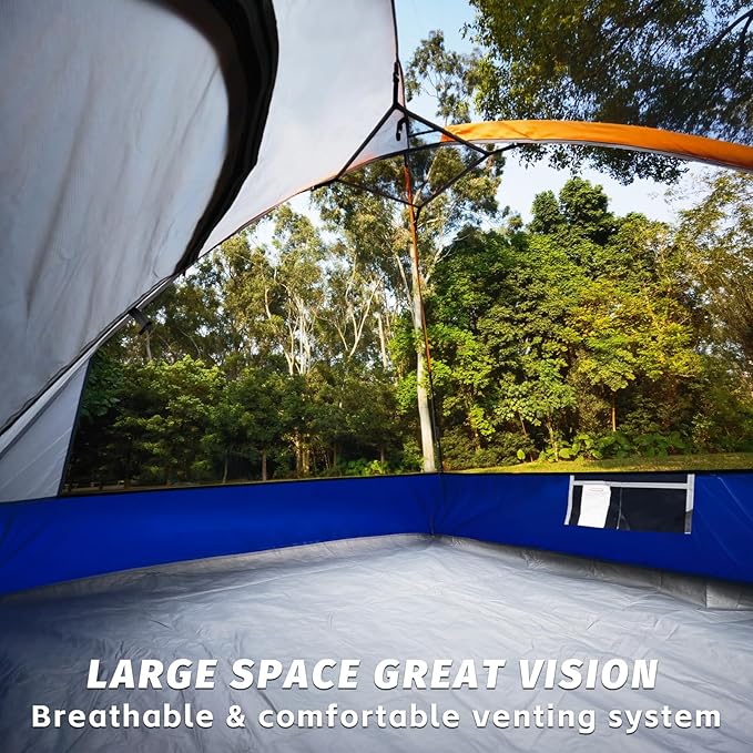Camping Tent 4 Person, Waterproof Windproof Tent with Rainfly Easy Set up-Portable Dome Tents for Camping