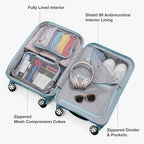 Traveler's Choice Pagosa Hardshell Expandable Luggage with Spinner Wheels, Baby Blue, 2-Piece Set (22/26)