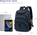 Boavan Laptop Backpack for men, 15.6 inch Laptop Bag with USB Port, Waterproof Travel Work Backpack Purse, Anti-Theft Teacher Nurse Doctor Casual Bookbags Office Business backpack，Classic Navy