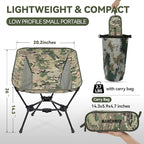 MARCHWAY Lightweight Folding Camping Chair, Portable Foldable Compact for Outdoor Camp, Travel, Beach, Picnic, Festival, Hiking, Backpacking, Supports 330Lbs (Camo)