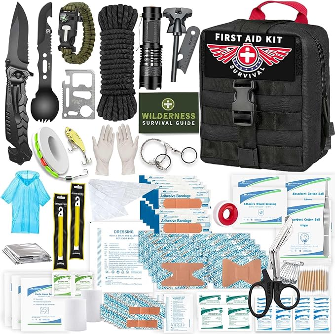 VEITORLD Gifts for Men Dad Him Christmas - Survival Gear and Equipment 12 in 1, Survival Kits - Cool Unique Fishing Hunting Birthday Gifts for Husband Teen Boy Boyfriend Women, Mens Stocking Stuffers