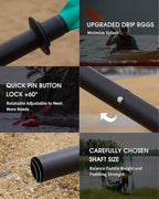 Kayak Paddle Aluminum Shaft Paddle with Nylon Blades, Floating Adjustable Kayaking Oars, 3 Piece, 220-240cm/86-94 Inches,Black/Rose/Teal/Black/Orange/Grey