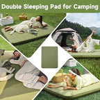 4" Thick Self-Inflating Camping Pad, Camping Sleeping Pads with Solid Foam, Sleeping Pad with Pump Sack, Compact Double Camping Sleep Bed for Tent, Car, Truck or Van (Double)