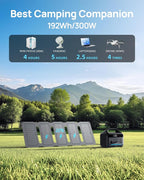 DARAN Solar Generator 192Wh with 30W Solar Panel, Portable Power Station 300W (600W Surge), 8 Outputs LiFePO4 Battery, Portable Charger for Camping, Emergency, Outdoor Off-Grid Use