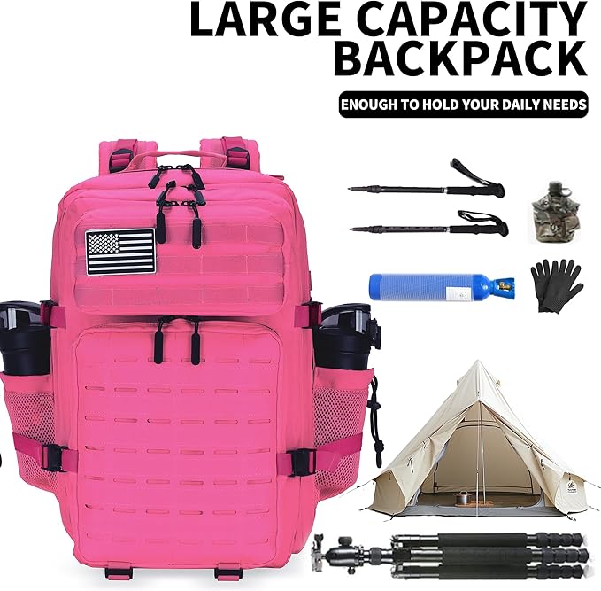Military Tactical Backpack 45L/25L 3 Day Assault Pack Molle Daypack Hiking Backpack for Men and Women