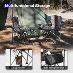 Camping Folding Chair, Heavy Duty Steel Frame Support 400 LBS with Side Pocket and Cup Holder, Portable for Camping, Fishing, Picnic,Camouflage