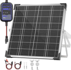 Solar Panel Kit 20W 12V with MPPT Controller, Solar Battery Trickle Charger Maintainer, Waterproof Solar Panel with Adjustable Mount Bracket for Boat RV Motorcycle Marine