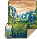 Outdoor Camping Blanket with Sherpa Lining, Extra Warm Thick Camp Blankets and Puffy Ultralight Soft Poncho DWR Camping Quilt for Cold Weather, Adventure, Sleeping, Backpacking 78"x 56"