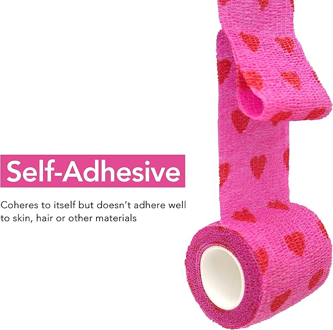 RISEN Cohesive Bandage 2” x 5 Yards, 6 Rolls, Self Adherent Wrap Medical Tape, Adhesive Flexible Breathable First Aid Gauze Ideal for Stretch Athletic
