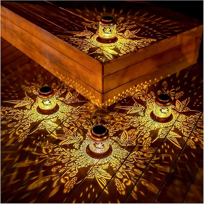 Hummingbird Solar Lanterns Outdoor Waterproof Hanging Solar Lights Hummingbird Gifts for Women/Men Metal Decorative LED Hummingbird Lanterns for Garden Decor,Patio,Lawn,Pathway,Yard