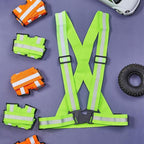 Hercicy 12 Pcs Reflective Vest High Visibility Safety Vests, Adjustable Bright Neon Lightweight Strap Gear (Yellow,Orange)