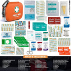 150 Pieces Mini First Aid Kit - Small Medical Kit with Hard Shell - Emergency First Aid Kit for Car, Travel, Home, Outdoor, Office, Camping, Hiking (Orange)