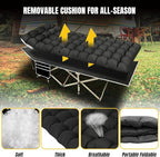 YELLOW JACKET Folding Camping Cot for Adults,600LBS Max Load,28" Wide Sleeping Cot with Removable Thick Mattress Portable Foldable Camping Bed with Carry Bag for Camp,Home,Office,Travel,Black