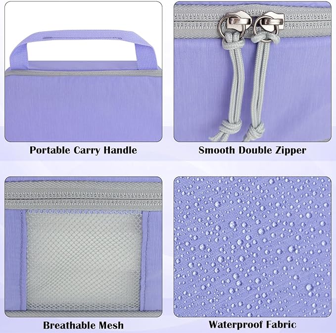 Large Compression Packing Cubes for Travel, 2 Set Compression Bags Travel Cubes for Packing Suitcase Organizer Luggage Organizer Bags Set, Purple