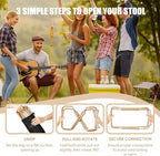 Camping Stool,2-Pack Portable Folding Stool with Carry Bag, 12in Portable Folding Chair Collapsible Camp Stool Outdoor Footstool for Travel Walking Hiking Fishing Picnic (Khaki(2-Pack))