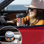 KJQJLY 3 Pack Reusable Iced Coffee Sleeves for Iced Coffee Cups or Drinks Reusable Neoprene Insulated Sleeves for Hot and Cold Drinks from Starbucks, Dunkin, And More (check)