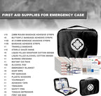 300Piece Travel First Aid Emergency Kit Home Essentials Hiking Survival Essential Kit for Outdoor Adventure Camping Backpack, Black 1st Aid