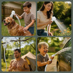 IGRL Portable Shower for Camping, Powerful 10L/Min Water Flow, Rechargeable Shower Pump with Bath Sponge, 4 Spray Modes, IPX8 Waterproof, 7800mAh Battery, Ideal for Hiking, Travel, Car Wash, Pet