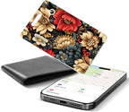 Wallet Tracker Card (iOS Only), Rechargeable Bluetooth Smart Tracking for Apple Find My Compatible Anti Tracker for Men Women Slim Item Locator for Purse Passport Key Luggage Tag (1Pcs/Golden FLR)