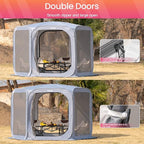 Porayhut Pop up Screen House Tent Sun Shelter with Breathable Mesh Doors,Portable Camping Tent with Detachable Waterproof Floor,10x10FT Screen Canopy Outdoor for Family Friends Party