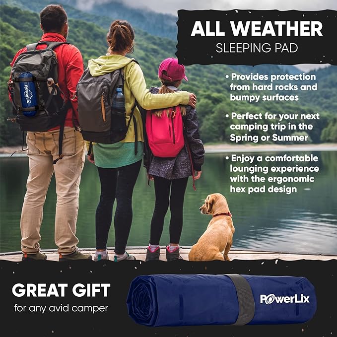 POWERLIX Ultralight Camping Sleeping Pad with Inflation Bag– Compact Lightweight Camping Pad, Outdoor Backpacking Hiking Traveling Airpad Camping Air Mattress Sleeping Mat
