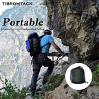 TIBROMTACK Camping Cup with Lid Pure Titanium Coffee Mug Ultralight 450ml Outdoor Small Camping Pot with Foldable Handle for Backpacking Hiking Travel and Daily Use with Mesh Bag