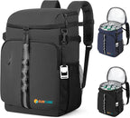 SUN CUBE Cooler Backpack 33 Can, Leakproof Insulated Backpack Cooler for Men Women, Camping Cooler Backpack for Beach Travel Hiking, Waterproof Lunch Backpack, Grey