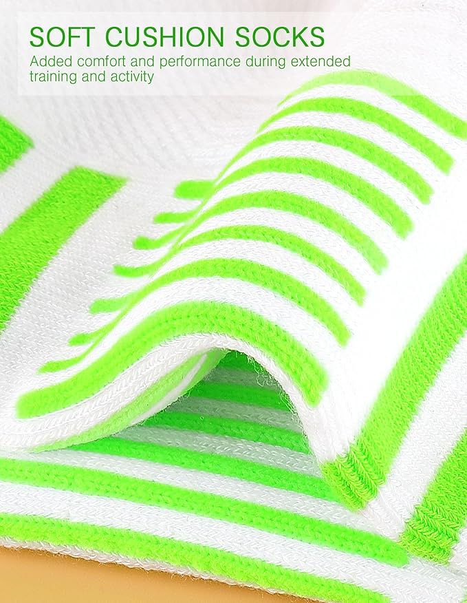 Airacker Ankle Athletic Running Socks Cushioned Breathable Low Cut Sports Tab Socks for Men and Women (6 Pairs)