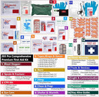 First Aid Trauma Kit,Comprehensive First Aid Kit with Labelled Compartments, Molle System Emergency Kits for Cars, Home, Office, Backpacking, Camping, Traveling, and Cycling-265 Piece