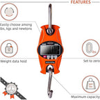 Digital Hanging Scale 660 LB 300 KG Cast Aluminum Case - Professional Heavy Duty Waterproof Fish Scale - Portable Durable Crane Scale for Luggage Weight Suitcase Hunting Farm Bow Fishing Scale