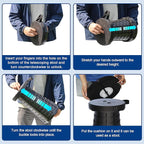 2025 Upgraded 45cm Collapsible Stool with Cushion, Maximum Loading 440 Pounds, Portable and Lightweight Adjustable Seat, Camping Retractable Stool for Outdoor Camping, Fishing, Hiking, BBQ
