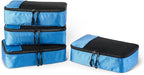 Amazon Essentials 4-Piece Packing Cubes Travel Accessories Set, Luggage Organizer with Double Zipper, Mesh Top, 100% Polyester, Small, Sky Blue (Previously Amazon Basics)