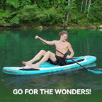 UPWELL 10'6"/11'/11'6" Inflatable Paddle Board, Stand Up Paddlboard for Youth & Adults, Stable Design, Premium SUP Accessories, Backpack, Leash, Hand Pump, Fins