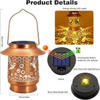 Hummingbird Solar Lanterns Outdoor Garden Decor, Sunflower Gifts for Women Mom Grandma Birthday Hanging Metal Solar Lights Waterproof Decoration for Garden Yard Lawn Patio