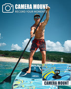 11'6x35'' Extra Wide Inflatable Paddle Board,All-Round Ultra Stable Stand Up Paddleboards with Plus Kits for 450lb/3 People/Family,Dual Bungees, Camera Mount, 100L Backpack, Dual-Action Pump