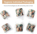 RISEN Cohesive Bandage 2” x 5 Yards, 6 Rolls, Self Adherent Wrap Medical Tape, Adhesive Flexible Breathable First Aid Gauze Ideal for Stretch Athletic