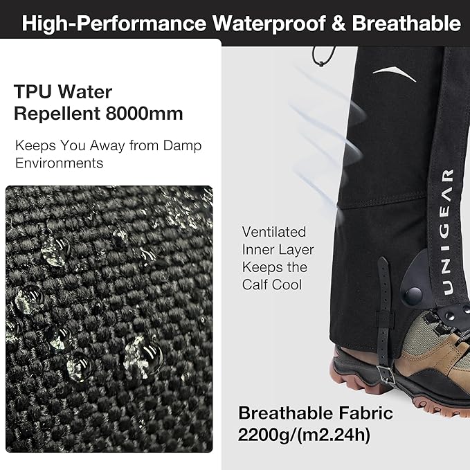 Unigear Snake Gaiters, Puncture-Proof Leg Gaiters, Lightweight, Super Thin, Hunting Gear for Hunting Hiking Farm Working