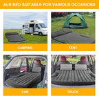 KMZ SUV Air Mattress Thickened and Double-Sided Flocking Travel Camping Bed with 2 Pillows & Electric Pump Dedicated Mobile Cushion Inflatable Bed for SUV Trunk and Rear Seat (Dark Gray)