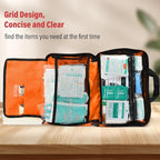 380 Pieces Deluxe First Aid Kit Compact Trauma Medical Kits with Assorted Bandages, Instant Cold Pack, Emergency Blanket for Home, Travel, Camping, Vehicle, Emergency Kits(Orange)