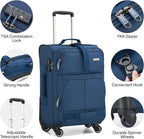 Hanke 28 Inch Softside Expandable Luggage with Spinner Wheels,Check Large Luggage Rolling Suitcase Travel Luggage with TSA Approved,Blue