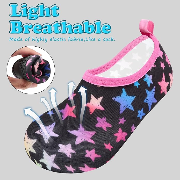 Deevike Kids Water Shoes Boys Grils Barefoot Quick Dry Aqua Socks Beach Shoes for Toddler Sports Swim Surf Outdoor Walking